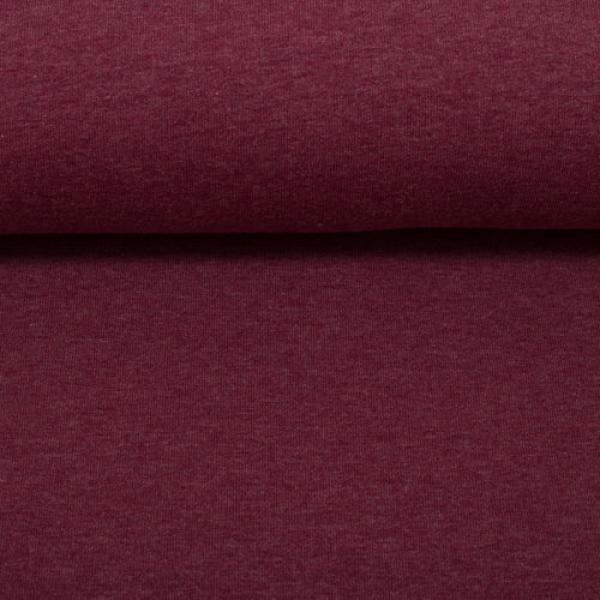 Swafing Vanessa Baumwolljersey Melange Bordeaux, Stofffläche im Detail